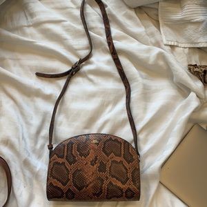 Half Moon A.P.C. crossbody bag in python print